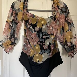 Blousey Bodysuit (Pink Lily)